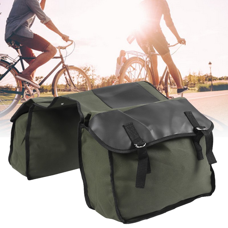 Multifunction Large Capacity Canvas Saddle Bag Bike Pannier Bag for