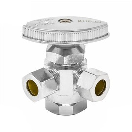 GULUANT Replacement 1/2 Inch FIP x 1/2 Inch Slip Joint x 1/2 Inch Slip Joint Multi Turn Brass Angle Stop Valve for Thrifco Plumbing 4405605