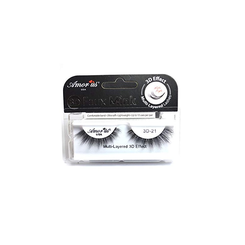 AMOR US 3D Effect Faux Mink False Eyelashes Multi Layered