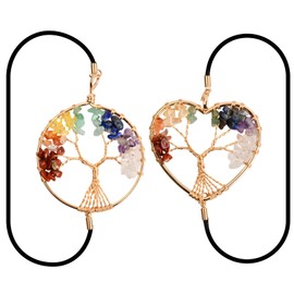 Pack of 2 Bookmarks Elastic Band Tree of Life Bookmark Chakra Bookmark Healing Stone Vintage Metal Bookmarks for Teachers, Students, Readers, Birthday Gifts, Christmas Gifts (2 Styles)