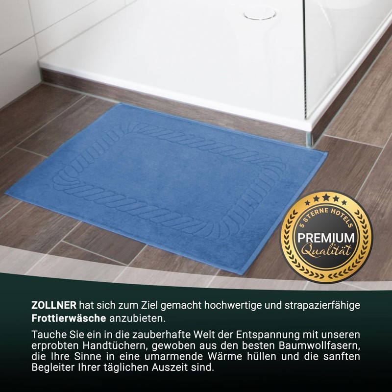 ZOLLNER Set of 2 bath mats, 100% cotton, approx. 50