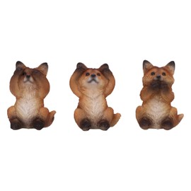 Nemesis Now Three Wise Foxes 8.5cm Resin Brown Three Wise Foxes Occult Foxes Figure Trio Set Fox Gift Cast From Finest Resin Expertly Hand Painted