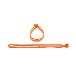 BluBird Rapid Tie Adjustable Strap, 15" Expandable Heavy Duty Indoor Outdoor Ball Ties Cord (UV Resistant, No Recoil Like Bungee Cord, Made in USA) - Orange - 2pk