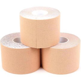 Athletic Sports Tape Elastic 4-Rolls Kinesiology Tape - Sport Trainers & Waterproof Physio Sports Tape, Perfect for Shoulder, Ankle, Elbow and Knee