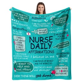lemzcen Nurse Gifts for Women, Gifts for Nurses Blanket, Nurses Week Gifts, Nursing Student Graduation Gifts, LPN RN Gifts for Nurse Practitioner Appreciation Throw Blanket 60"X50"