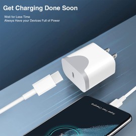 USB C Wall Charger ，Type C Charger，20W Fast Charging，Compatible for Phone 16/16Pro/16ProMax/16Plus/15/14/13/12/11，Pad [2 Pack]
