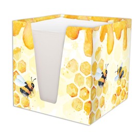 RNKVERLAG 46800 – Honey Notepad, Bees, 900 Sheets, 70 g/m², 92 x 92 x 92 mm, Cardboard, 1 Piece