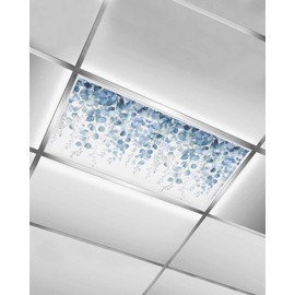 LBDecor Spring Blue Eucalyptus Leaves Fluorescent Light Covers 4 x 2 FT, Light Covers for Ceiling Lights Classroom Lights Filters Cover Magnetic for Office School Home Plant