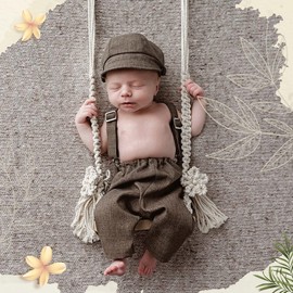 Xanewza Baby Swing Newborn Photography Props Swing Prop Wooden Baby Photo Props Small Wooden Swing Baby Photo Shooting Props for Studio Accessories