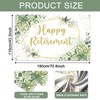 Mocsicka Happy Retirement Backdrop Eucalyptus Leaves Retirement Party Decorations Sage