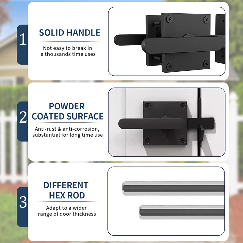 Double Side Gate Latch, Aluminum Self Locking Gate Latch for