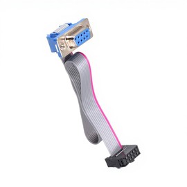 Unifizz 2 Pack 2.54mm Pitch 20mm Length DB9 Female to FC-10 Female IDC Ribbon Cable for PC Motherboard 3D Printer LED Display