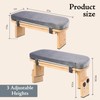 Adjustable Height Meditation Bench with Velvet Cushion
