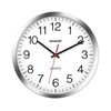 SHARP Wall Clock – Silver/Chrome, Silent Non Ticking 10 Inch
