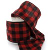Ribbon Traditions 4.75" Wired Red/Black Flannel Plaid Ribbon - 10