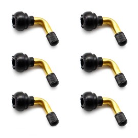 HERKINDNESS Tubeless Valve, Pack of 6 PVR70 Tyre Valves, Scooter Valve 90 Degrees, Angle Valve Motorcycle, Good Airtightness, for Cars, Bikes, Motorcycles, Scooters