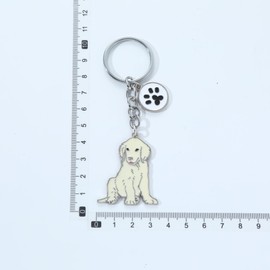 Blue Dream Island Realistic Dog Keychain,Cute Dog Patter Key-Ring Metal Dog ID Tag Pendant Dog Lovers Keyfob Charm Bag Pendant Gift_Golden Retriever