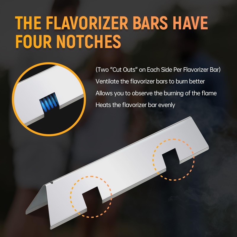 RuiTEERS 7636 Flavorizer Bars and 69787 Grill Burner for Weber