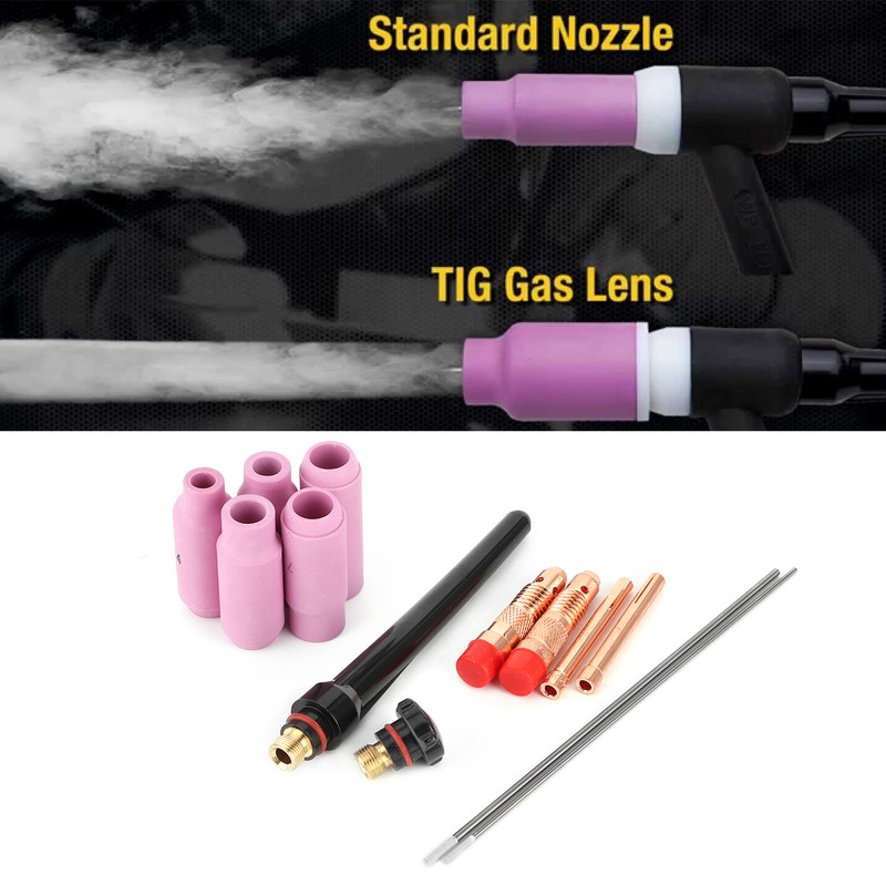 13Pcs/Set Welding Nozzle TIG Gas Lens Ceramic Contact Tip with