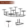 Candeldo Candelabra Fireplace Candle Holder: Black Metal Pillar Candle Holders