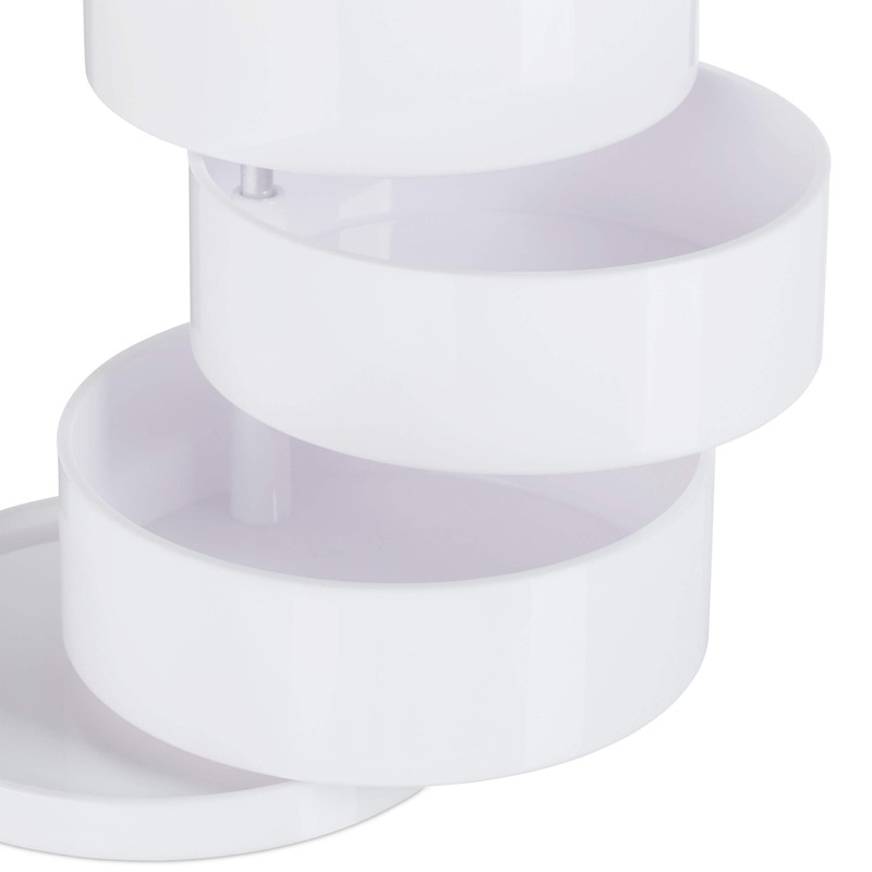 Relaxdays Makeup Organizer Round 3 Rotating Layers Cosmetic Jewelry Bamboo