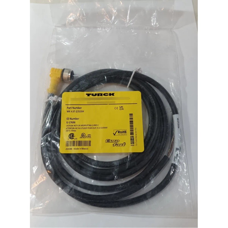 Turck Wk4.5t-2/s1554 Cable Para Sensores M12 Hembra 5 Pines (Usado)