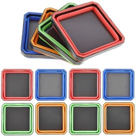 12Pcs Collapsible Magnetic Parts Tray Set Silicone Foldable Magnetic Tool Tray Multi-Color Magnetic Screw Storage Tray Magnetic Tool Square Tray Organizer for Screw Bolt Nut Washer