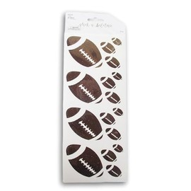 Glitter Football Stickers - Football Season Balls - Adhesive Decals for Crafts, Cardmaking, Scrapbooks – 16 Pc