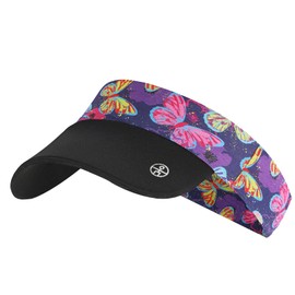 Girls Stretchy Sports Visor Foldable Athletic Sun Hat, Priting Headband with Visor Kids Summer Cooling Cap for Tennis, Golf (G06)