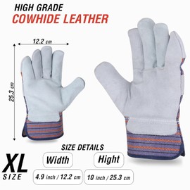 Foriox International Split Leather Work Gloves, 1, 3, 5 Pairs Heavy Duty Thorn Proof Gardening Gloves for Digging, Weeding, Planting and Construction Working Pruning & Rigger Tasks (Pair of 1 (Multi))