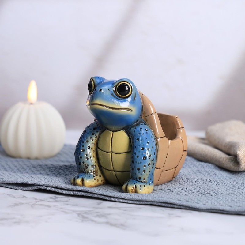 Resin Sea Turtle Sponge Holder for Kitchen Sink, Compact Sink