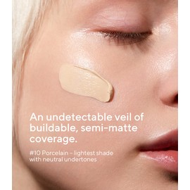 MÁDARA Organic Skincare |SKINONYM Semi-Matte Peptide Foundation, 10 PORCELAIN, 30ml – Natural foundation with collagen-supporting peptides, Semi-matte finish, Buildable coverage, Skincare benefits