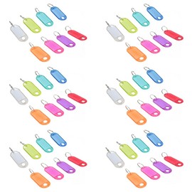 WANJICHENRUI Plastic Tag Keychain Nameplate Name Tag Key Hanger Key Tag 8 Colors Each 6 Pieces 48-Piece Set