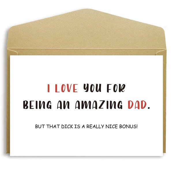 Naughty Father's Day Card from Wife, DILF Funny Card for Husband or Boyfriend, Amazing Dad Dick Bonus Card…