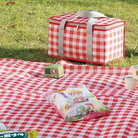 Hbluefat Picnic Blankets Set, Picnic Blankets Mat for 2-4 Adults and Bag Waterproof Quick Drying Outdoor Picnic Mat for Travel Camping Hiking Festival Park Lawn (Red Plaids)