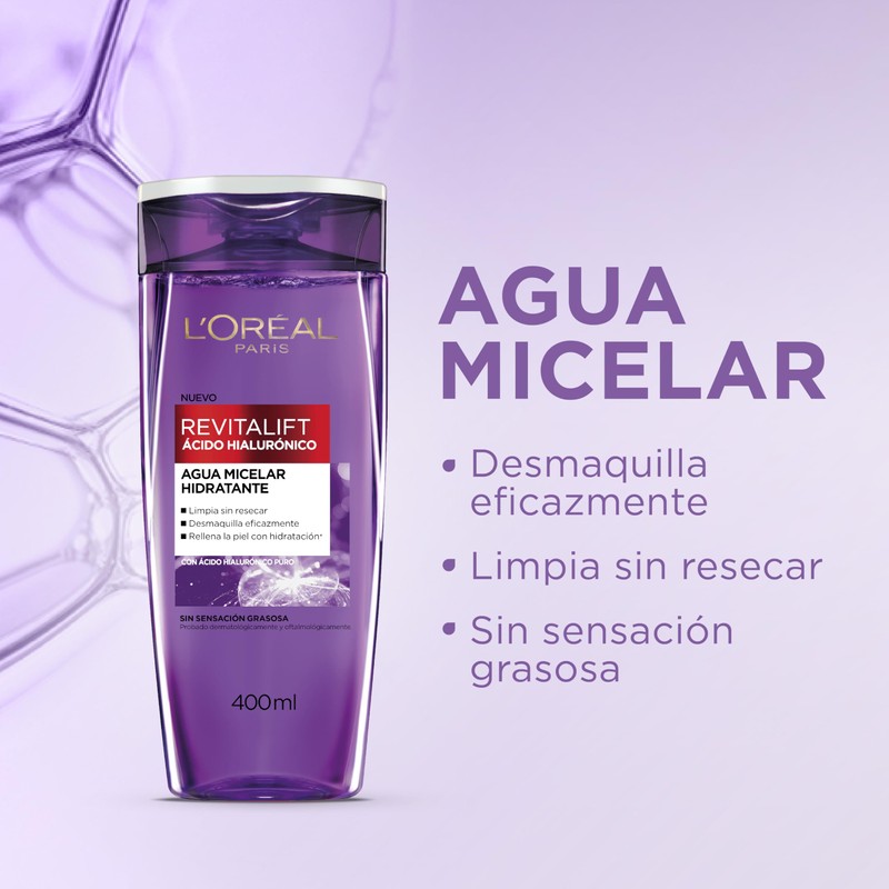 L'Oreal Paris Agua Micelar Con Acido Hialuronico 200 Ml. L'Oreal