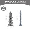 FENGCHUANG Pack of 25 Plasterboard Dowels, Solid Metal Cavity Dowels,