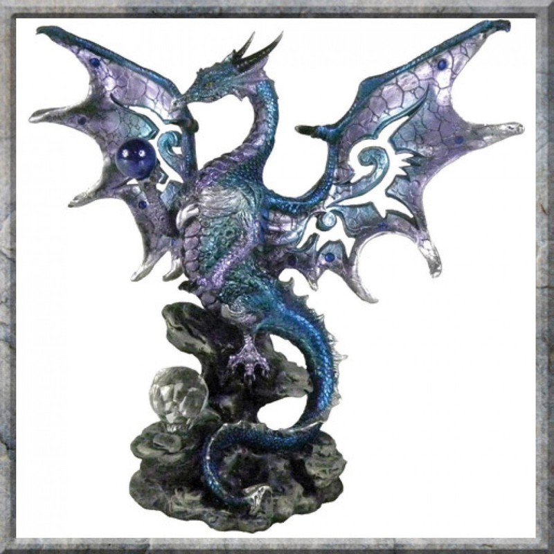 Nemesis Now Blue Dragon Protector 20.5cm Figurine Figur mit blauem