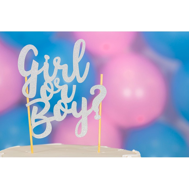 Mason Cash Girl Or Boy Silver Glitter Topper