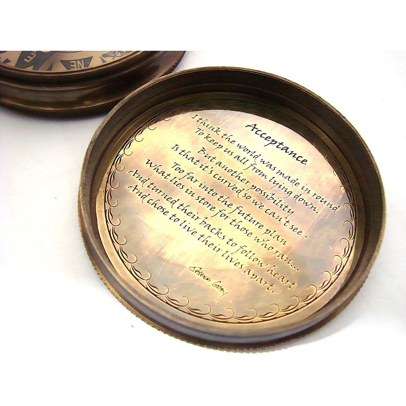 "so können Sie" Kompass-Halskette mit Messing Kette & Leder tragen