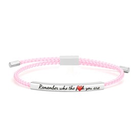 Be Kind of a B Tube Bracelet Adjustable Hand Bradied Wrap Bracelet To My Daughter/Best Friend Inspirational JewelryRememberSilver+Pink
