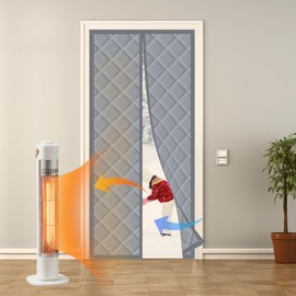 Magnetic Thermal Insulated Door Curtain，Fits Door Size 38" x 82", Upgraded Durable Oxford Cloth Thermal Door Cover for Cold with Thickened Cotton,Soundproof Weatherproof Door Blanket