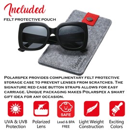 PolarSpex Girls Elastic Square Oversized Kids Polarized Sunglasses - BPA Free