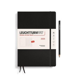 LEUCHTTURM1917 - Weekly Planner & Notebook 2025, Hardcover, Composition (B5), Black (Jan 1 - Dec 31, 2025)