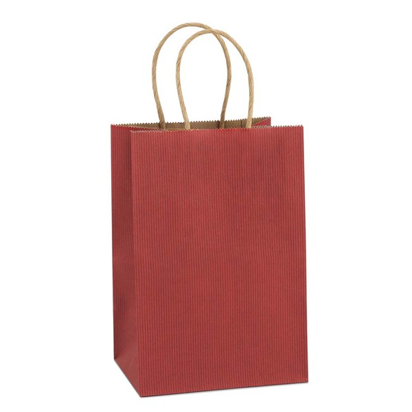 BagDream Kraft Paper Bags 50Pcs 5.25x3.75x8 Inches Small Gift Bags with Handles Bulk, Party Favor Bags, Paper Retail Merchandise Bags Kraft Gift Paper Bag Red
