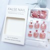 24 Pcs Flower Press on Toenails Short Square White French