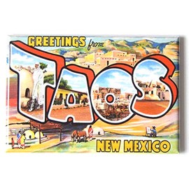 Greetings from Taos New Mexico Fridge Magnet (1.75 x 2.75 inches) Style A