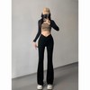 International Yoga Jogger Pants: V-Waist, Slimming, Butt-Lifting, High-Waist Micro Roll Design 2025 Black+XL 5ea