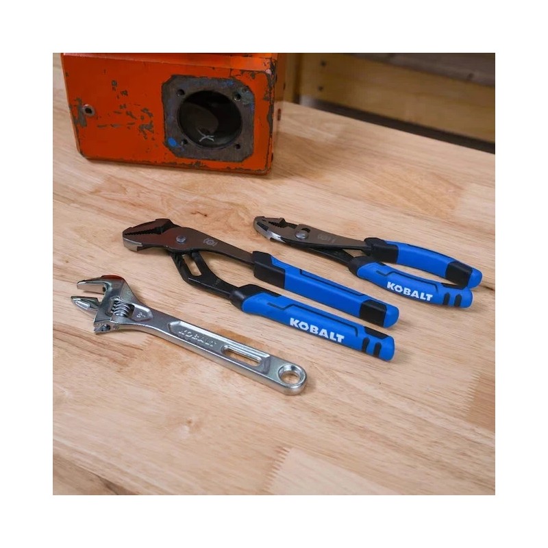 Kobalt 3-Piece Assorted Pliers Set + Adjustable Wrench – Model