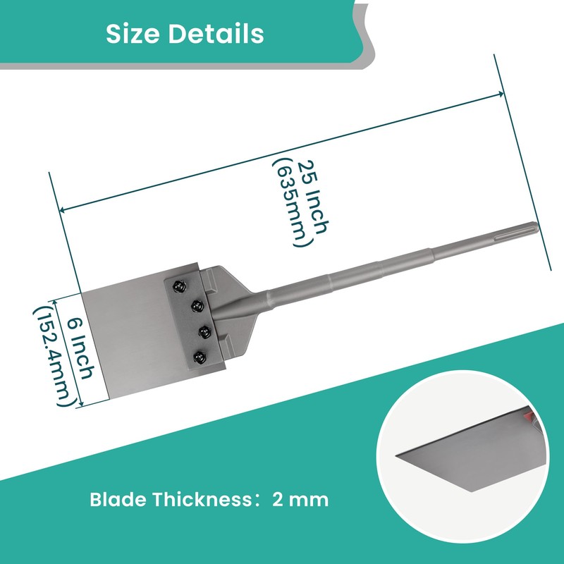 Anfrere 6 Inch SDS Plus Floor Scraper with Spare Bolts